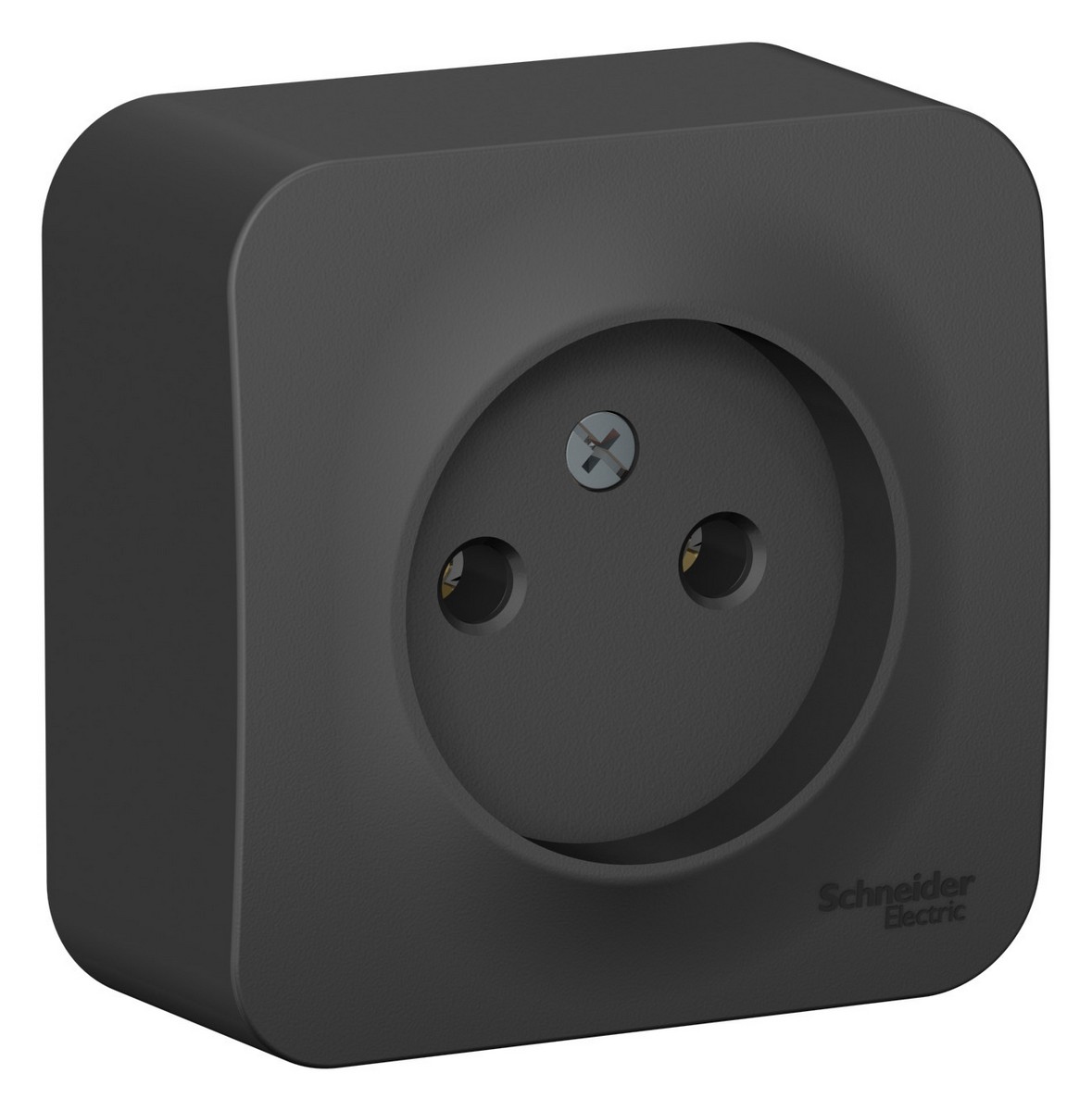 Blanca антрацит розетки и выключатели Розетка SE Blanca б/з Антрацит наружный без шторок изолир. пластина BLNRA000116