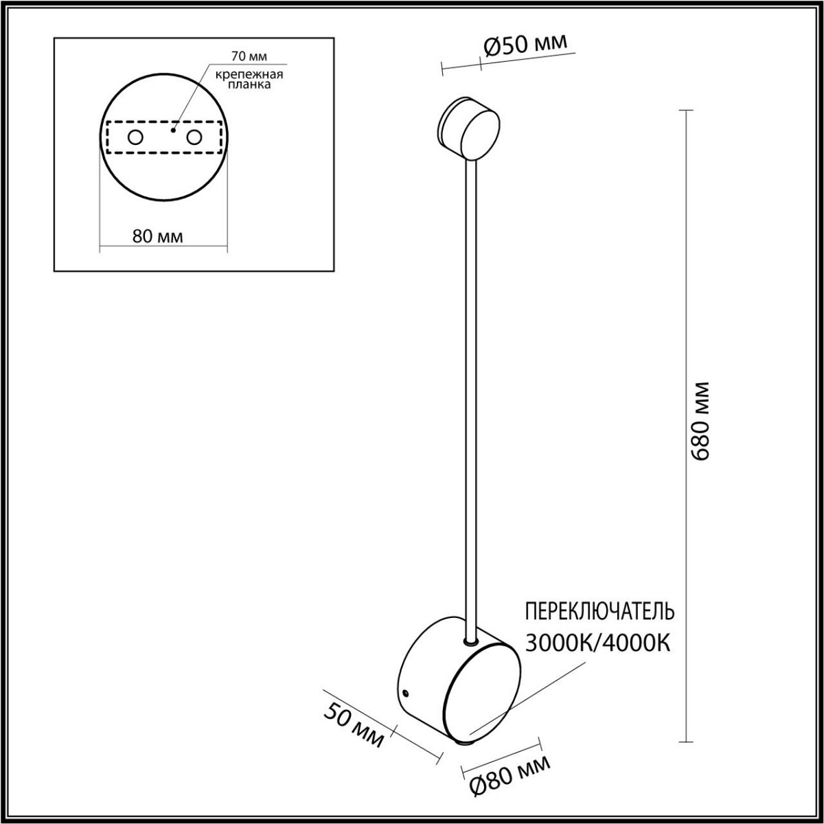 Бра Настенный светильник ODEON LIGHT 7008/5WLA SATELLITE LED 