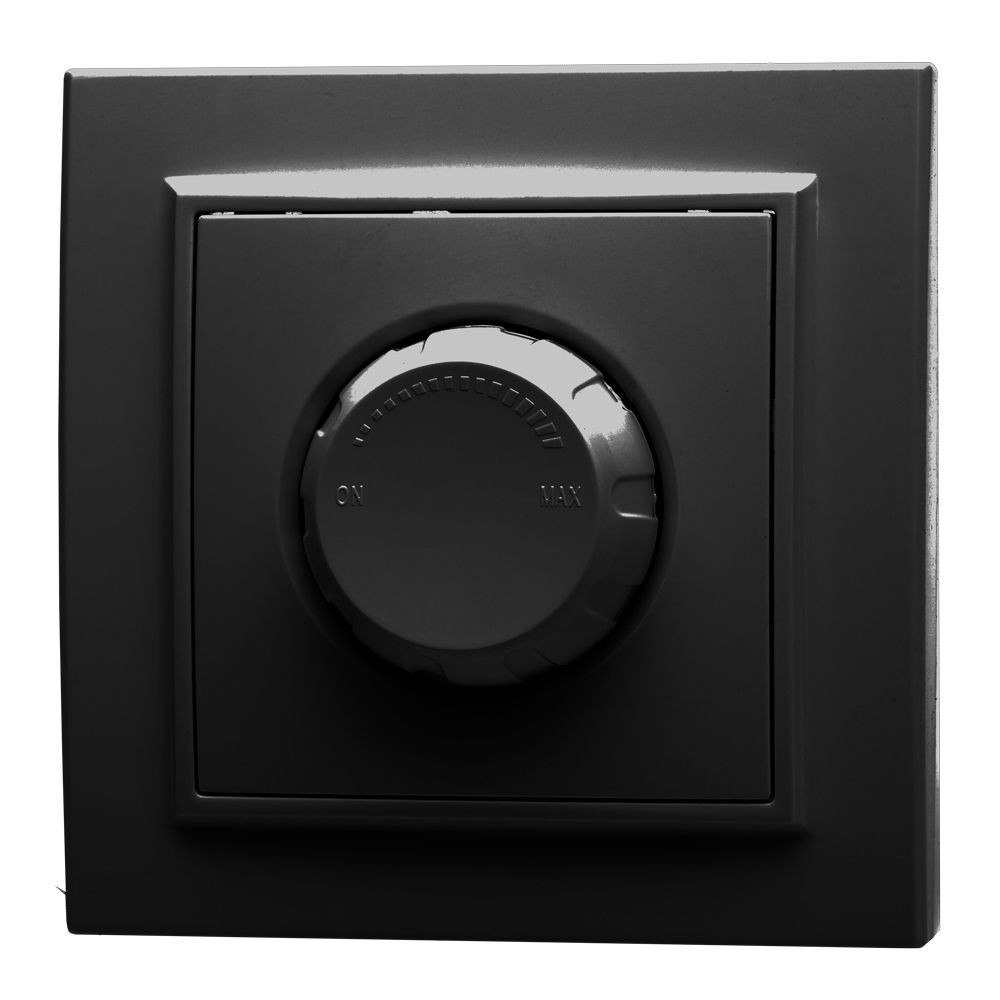 Эрна - Розетки и выключатели Stekker Выключатель диммирующий STEKKER PSW10-9006-03 250V 600W Эрна черный с рамкой 39474