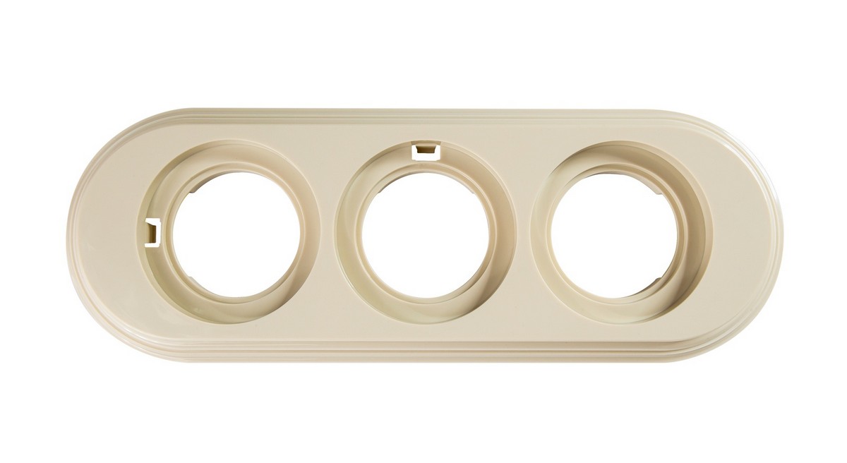 Bironi Лизетта - Ретро розетки и выключатели Рамка BIRONI Лизетта Пластик Слоновая кость 3-ая BF1-630-211