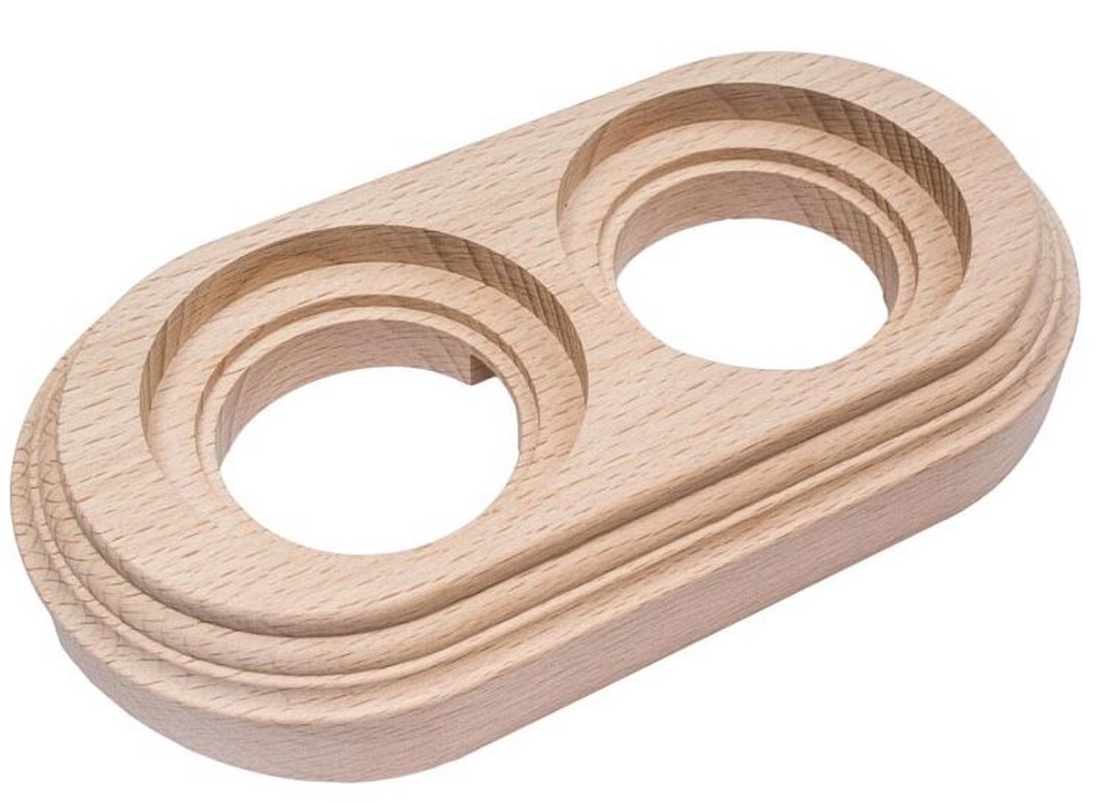 Bironi Лизетта - Ретро розетки и выключатели Рамка 2-ая BIRONI Натурэль на бревно 240мм BFC24-620-10