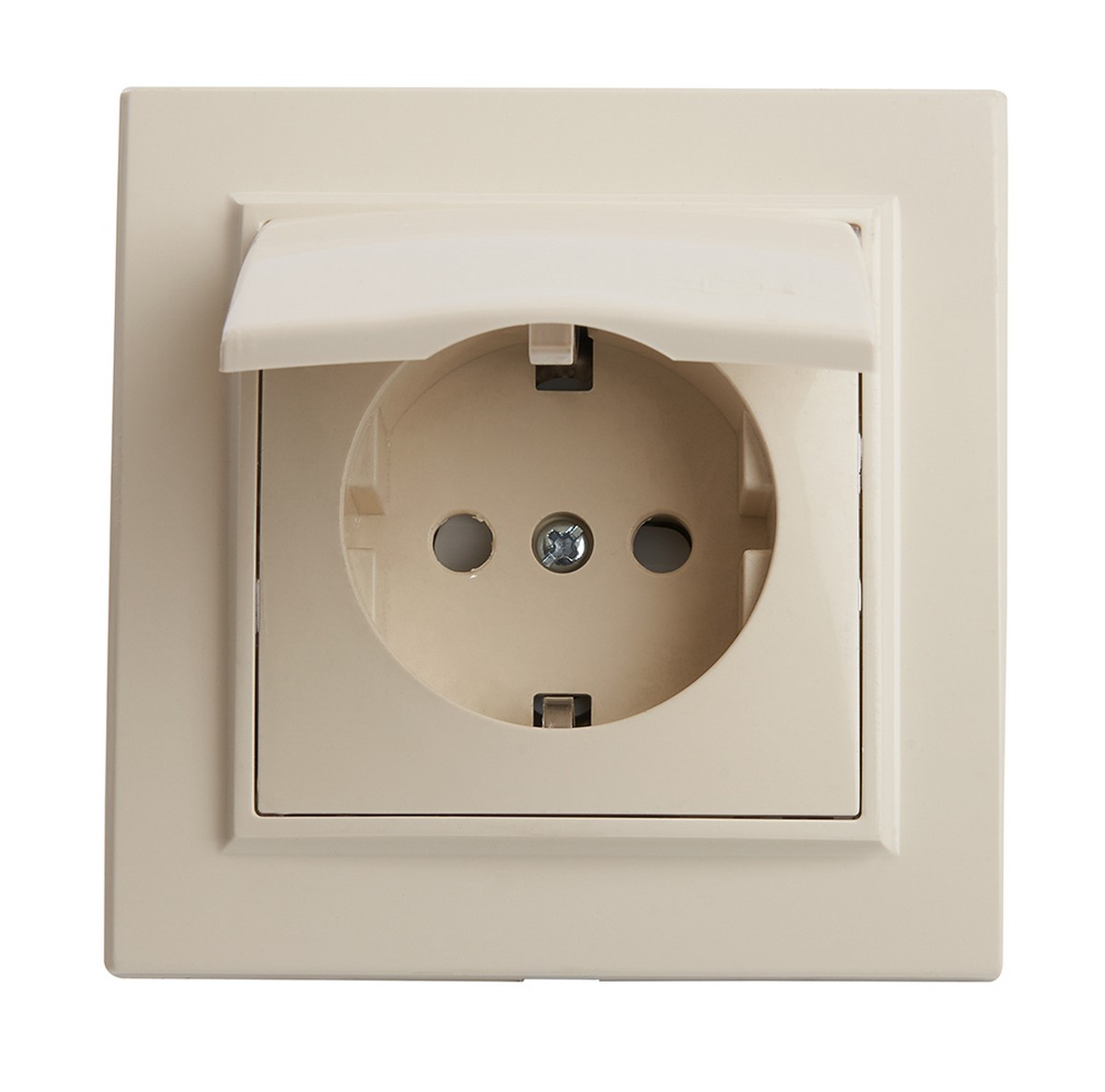 Эрна - Розетки и выключатели Stekker Розетка 1-местная с/з с крышкой STEKKER PST16-9012-02 16А с защ. шторкой Эрна слоновая кость 39238