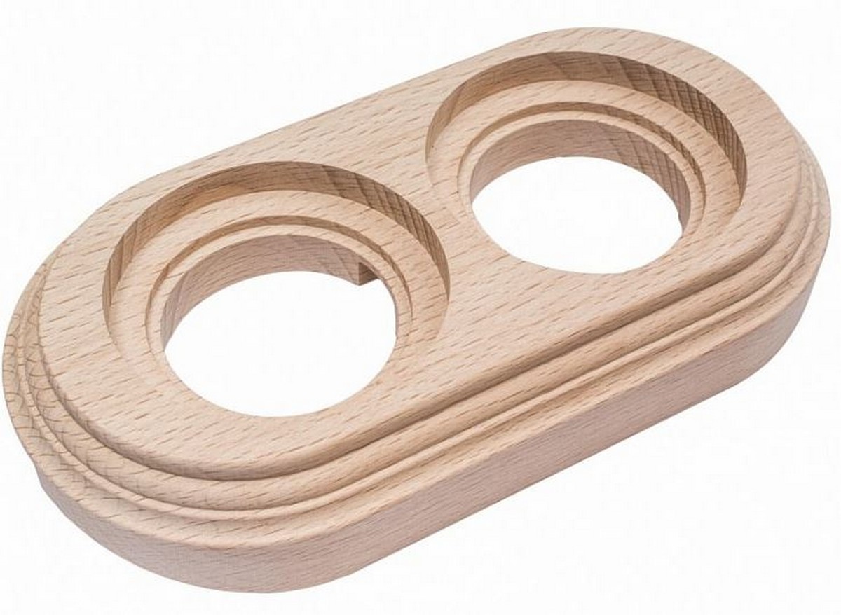 Bironi Лизетта - Ретро розетки и выключатели Рамка 2-ая BIRONI Натурэль на бревно 200мм BFC20-620-10