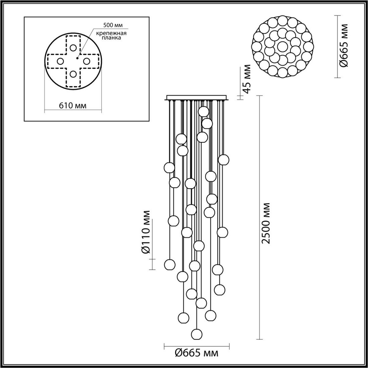 Люстры Люстра каскадная ODEON LIGHT 5008/120L CRYSTAL 