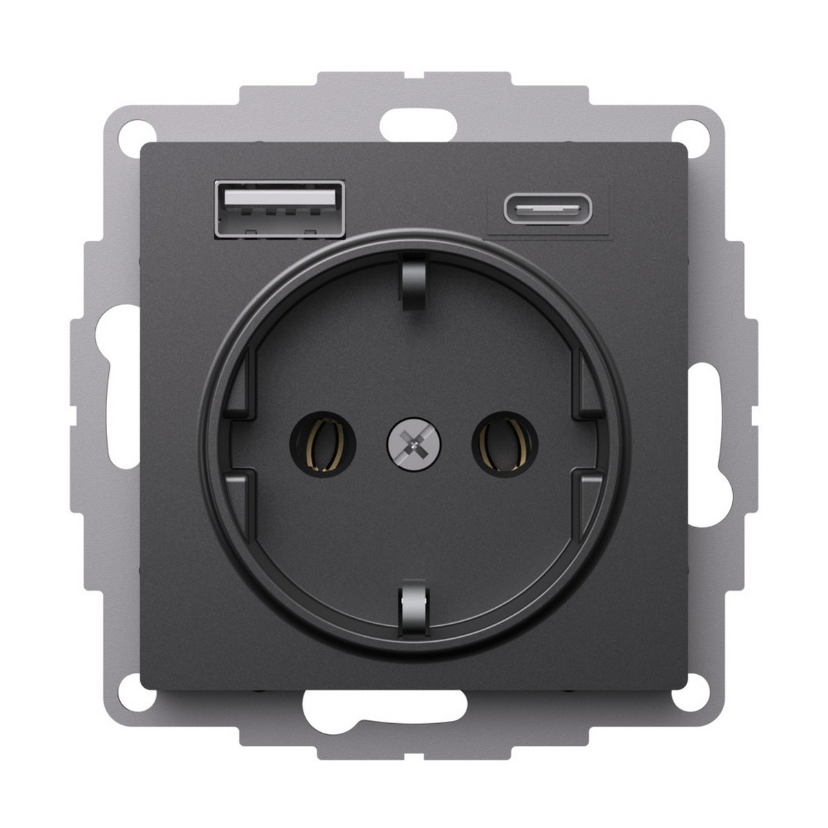 AtlasDesign Базальт Розетка Systeme Electric AtlasDesign Базальт 16А с 2 A+C, 5В/2,4А/3,0А, 2х5В/1,5А, ATN001432