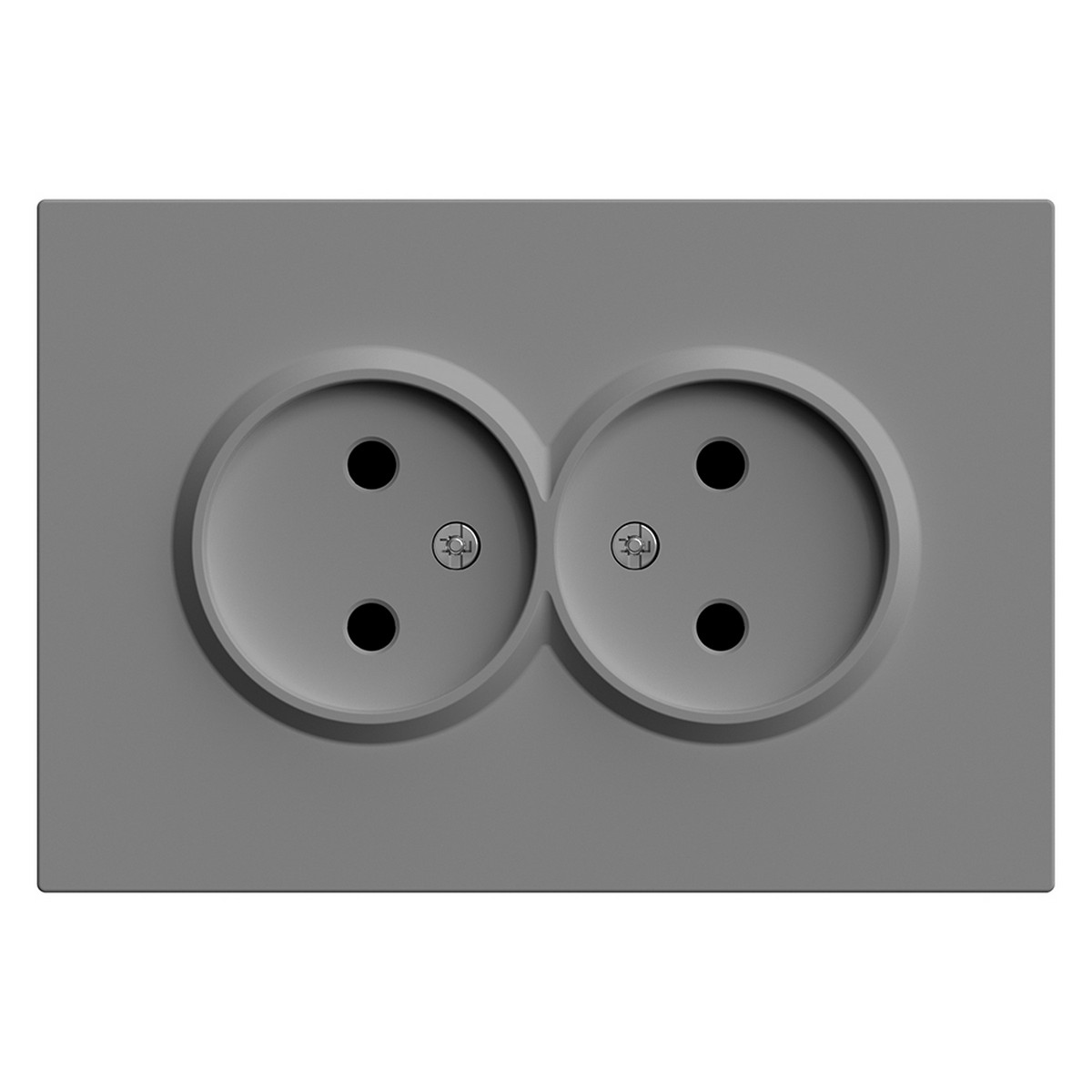 Эмили - Розетки и выключатели Stekker Розетка 2-ая с защитной шторкой б/з 16А STEKKER Эмили RST16-5116-10 платиново-серый soft touch 49955