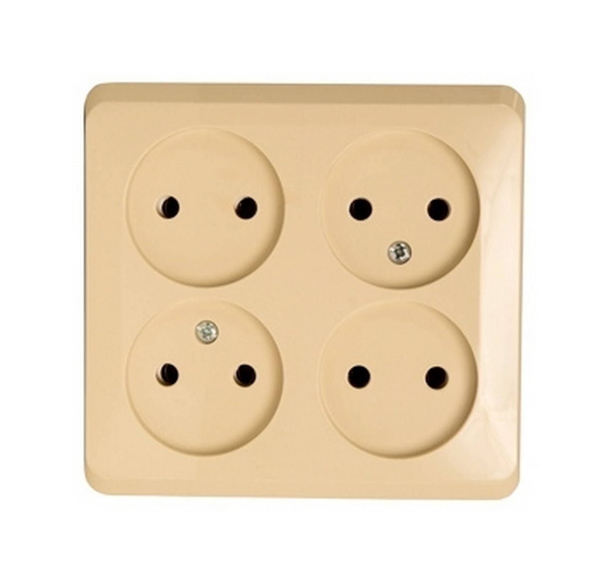 Этюд Кремовый Розетка 4-ая Systeme Electric Этюд наружный Бежевый б/з без шторок PA16-205K