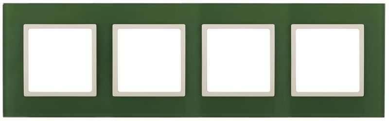 Рамки ЭРА Elegance Рамка ЭРА Elegance Зеленый/сл.кость Стекло 4-ая 14-5104-27 Б0034535