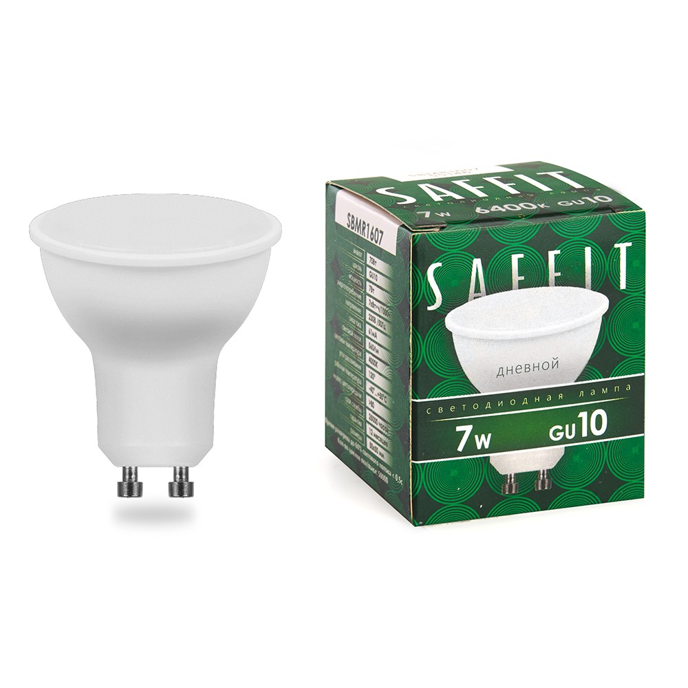 GU10 Лампа светодиодная SAFFIT SBMR1607 MR16 GU10 7W 6400K 55147 
