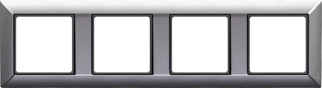 Рамки Jung Eco Profi Standart Рамка четверная Jung Eco Profi алюминий EP484AL