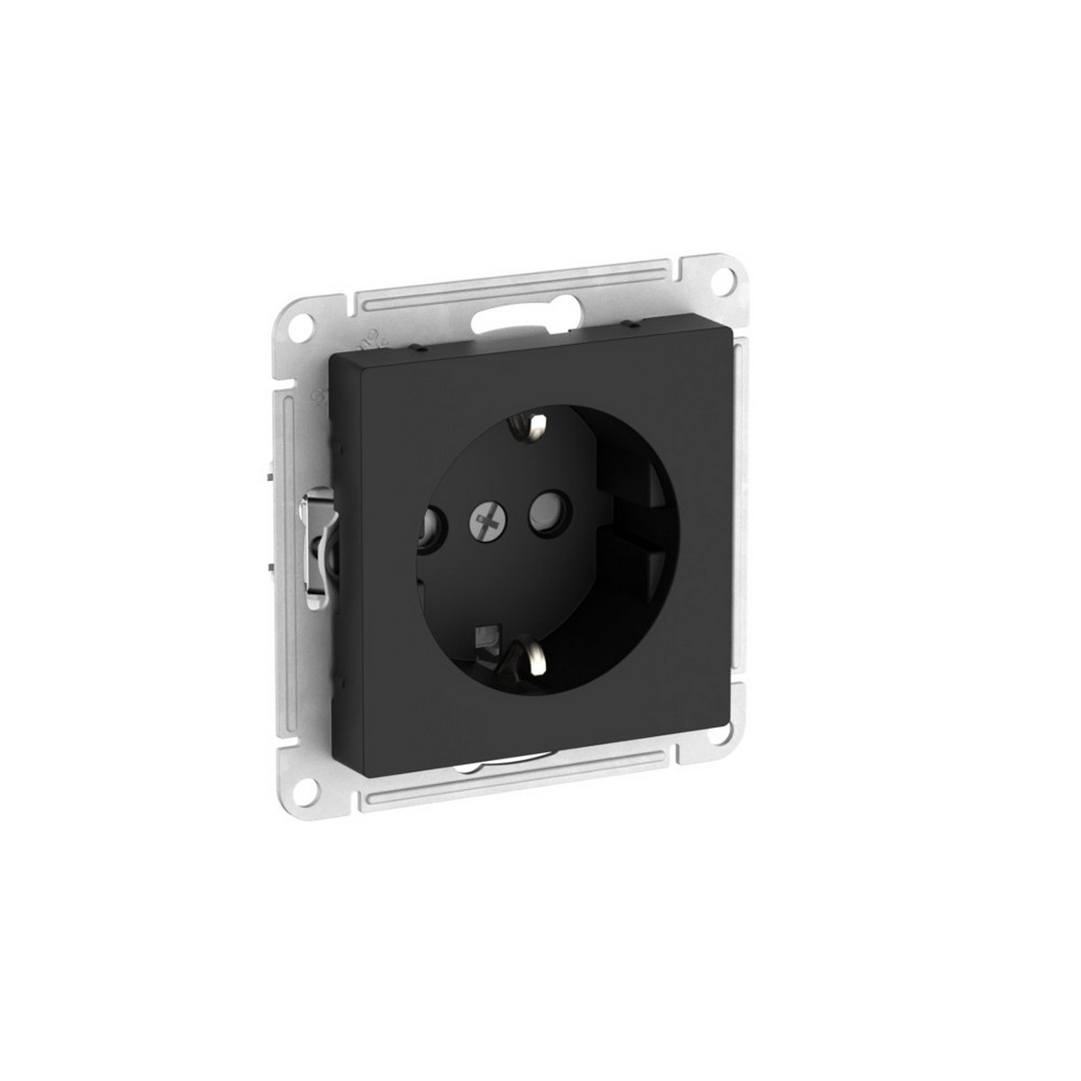 AtlasDesign Карбон Розетка SE AtlasDesign Карбон с заземлением со шторками быстрозажим. клем. ATN001045S