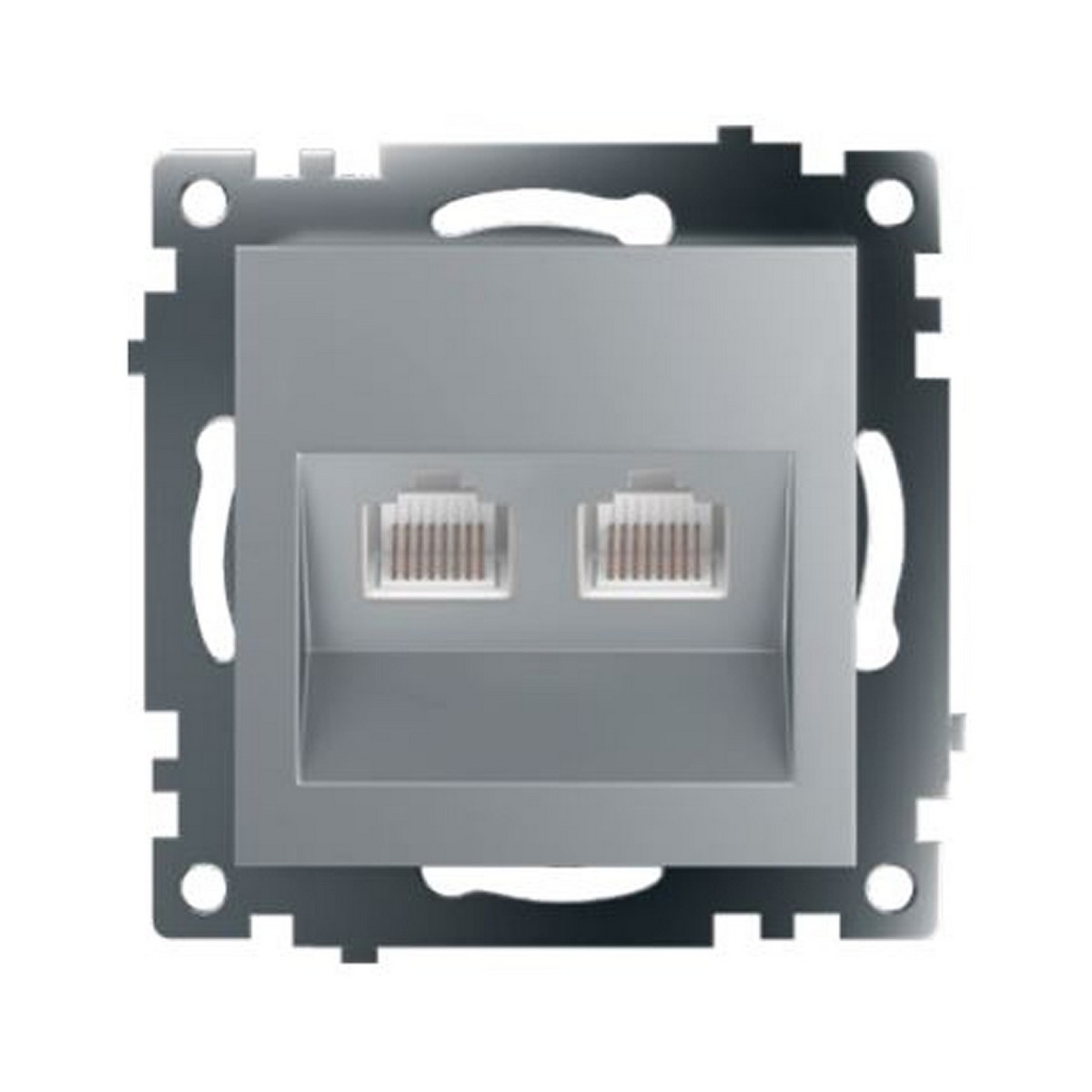 Катрин - Розетки и выключатели Stekker Розетка компьютерная 2-местная RJ-45 STEKKER GLS00-7109-03 Катрин серебро 50005