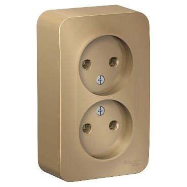 Blanca титан розетки и выключатели Розетка SE Blanca 2-ая Титан наружный б/з без шторок изолир. пластина BLNRA000214