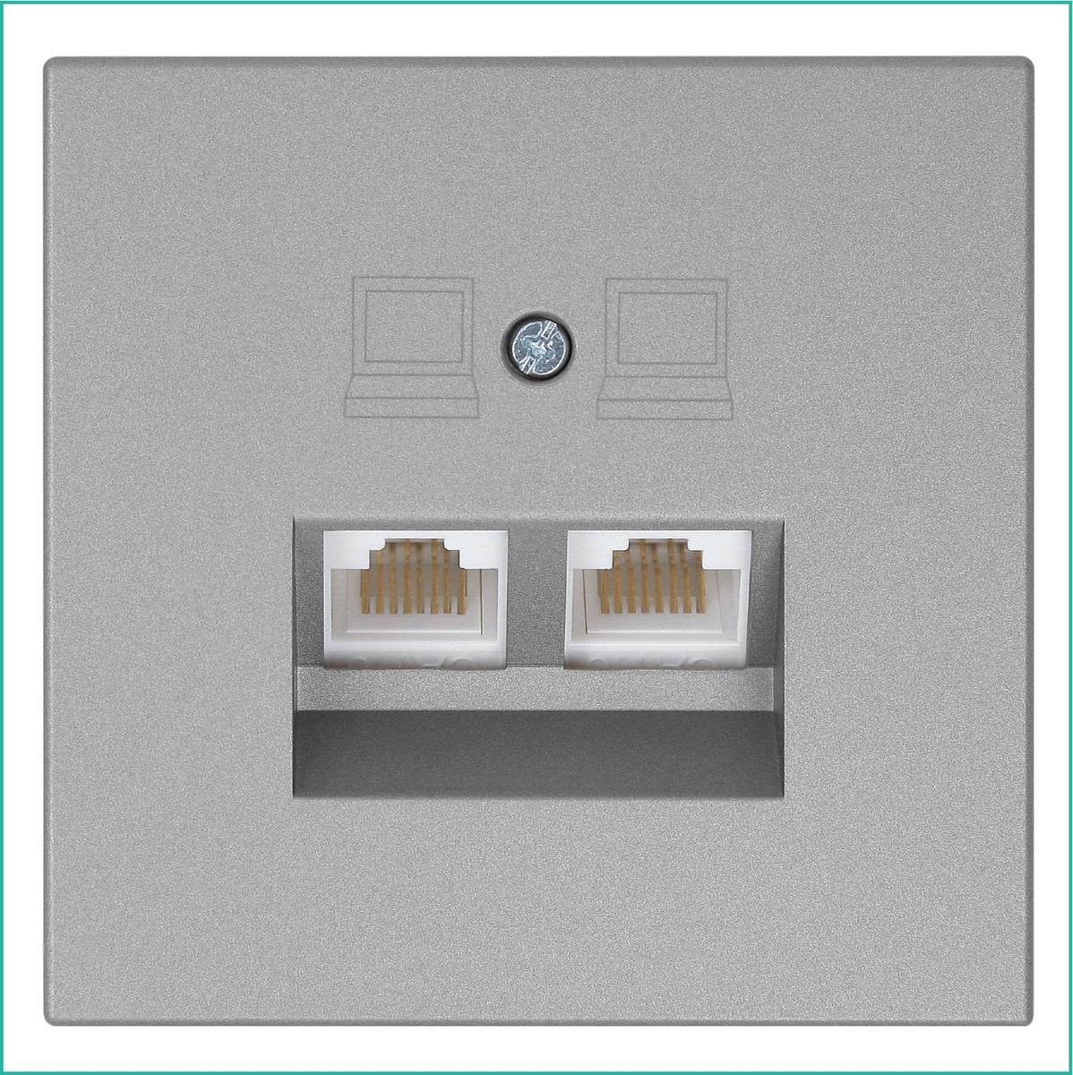 JASMART FD - розетки и выключатели Интернет розетка JASMART FD RJ45 двойная Никель 6106NI