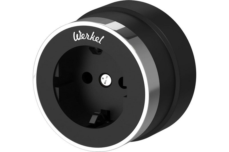 Werkel Ретро Розетка Werkel с заземлением (черный матовый/хром) W5871051