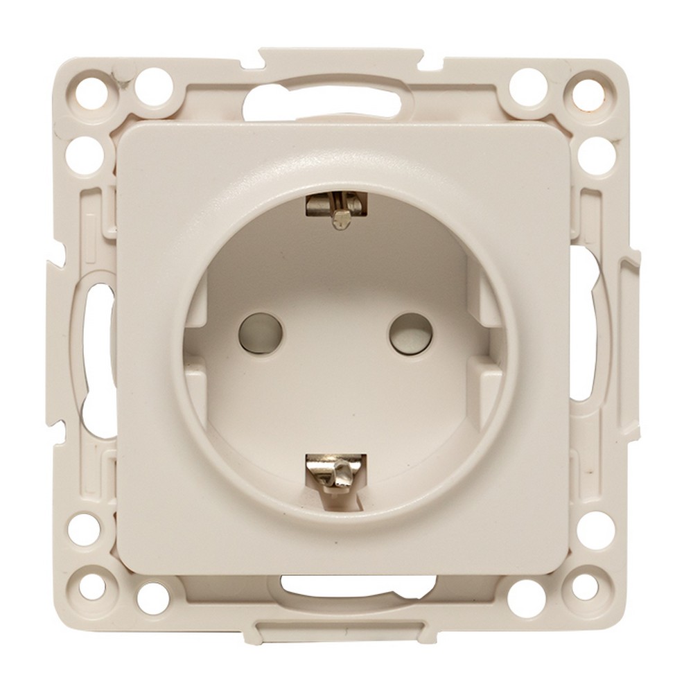 EKF Стокгольм белый Розетка EKF PROxima Стокгольм Белый с/з со шторками EYR16-028-20