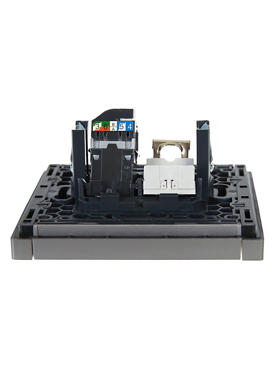 IEK FORTE&PIANO Сталь Розетка IEK FORTE&PIANO Сталь двойная RJ11+RJ45 кат.5E FP535
