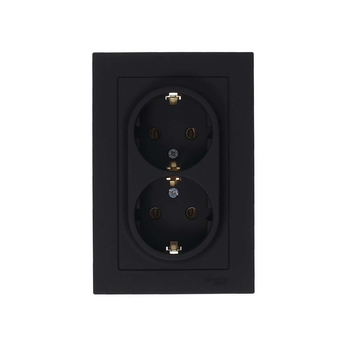 AtlasDesign Карбон Розетка Systeme Electric AtlasDesign Карбон с/з двойная, 16А, в сборе ATN001024