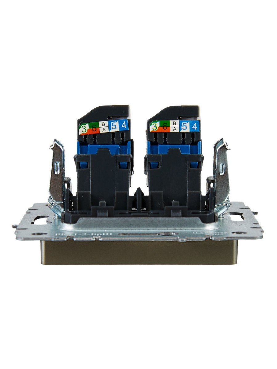 IEK Brite Шампань Розетка компьютерная IEK BRITE BASE Шампань 2-ая RJ45 кат.6 РК11-2-БрШ BR-K20-2-K37