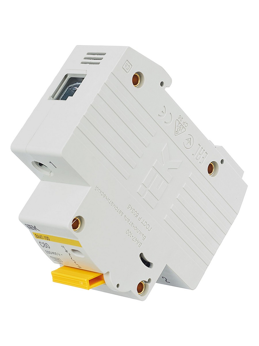 1 полюсные (однополюсные) Автоматический выключатель IEK KARAT ВА 47-100 1Р 80А 10 кА х-ка С MVA40-1-080-C 