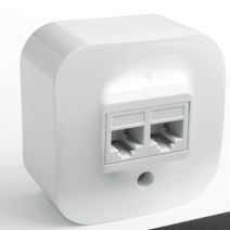 Накладные Розетки и выключатели Legrand Quteo Белый Розетка RJ45 Legrand Quteo двойная кат. 5е UTP белая  782228