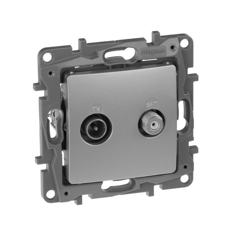 Legrand Etika Алюминий Розетка TV/SAT Legrand Etika алюминий 2-х кабельная 672457