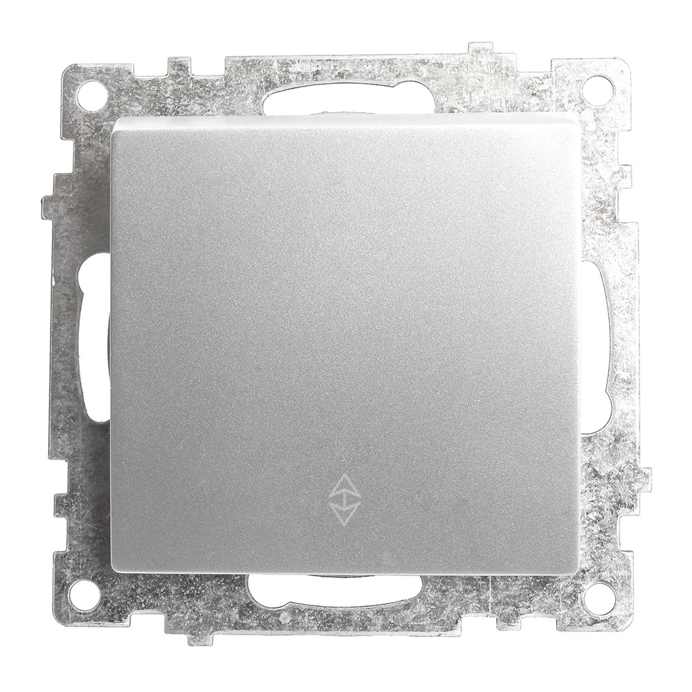 Катрин - Розетки и выключатели Stekker Переключатель 1-клавишный STEKKER GLS10-7105-03 250V 10А Катрин серебро 39576