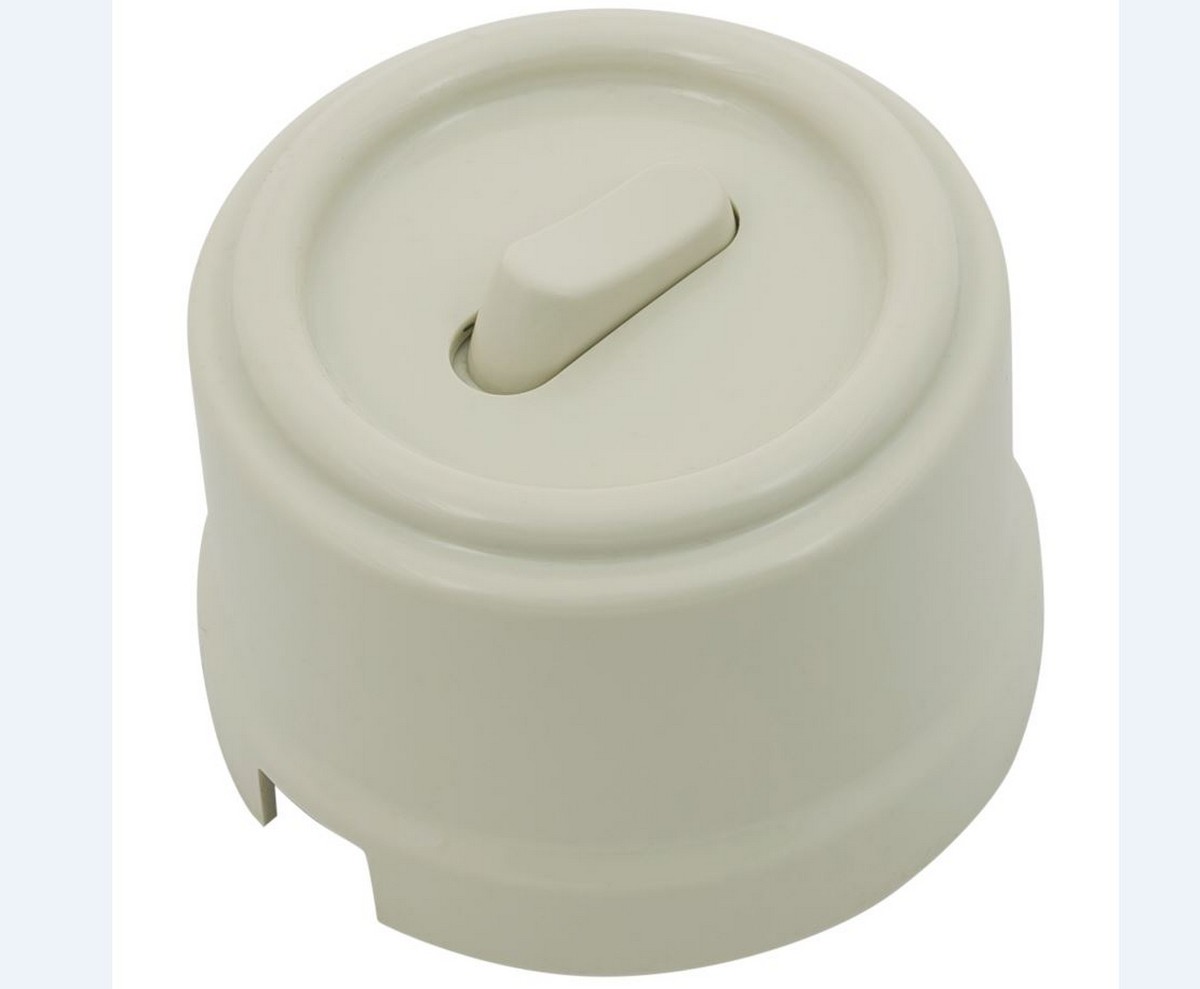 Bironi Лизетта - Ретро розетки и выключатели Выключатель проходной BIRONI Слоновая кость 1-кл (клавишный) B1-221-211