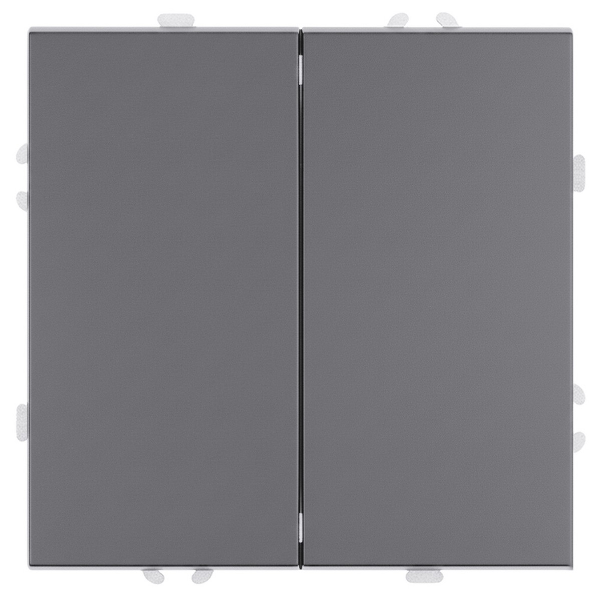 Эмили - Розетки и выключатели Stekker Выключатель 2-клавишный STEKKER Эмили RSW10-5104-10ZK платиново-серый, soft touch 50239