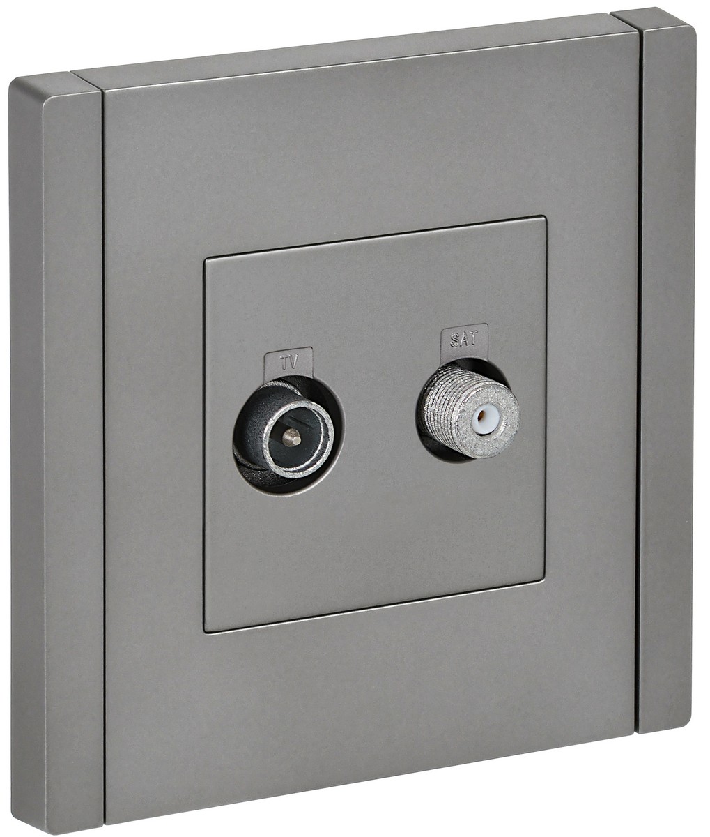 IEK FORTE&PIANO Сталь Розетка IEK FORTE&PIANO Сталь двойная TV+SAT FP538
