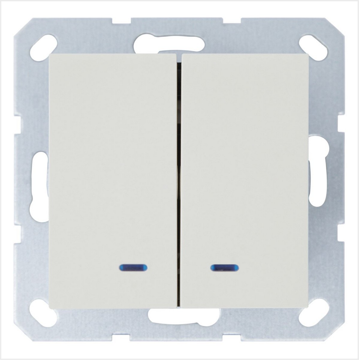 JASMART G - розетки и выключатели Выключатель JASMART двухклавишный со светодиодами слоновая кость G3023NV