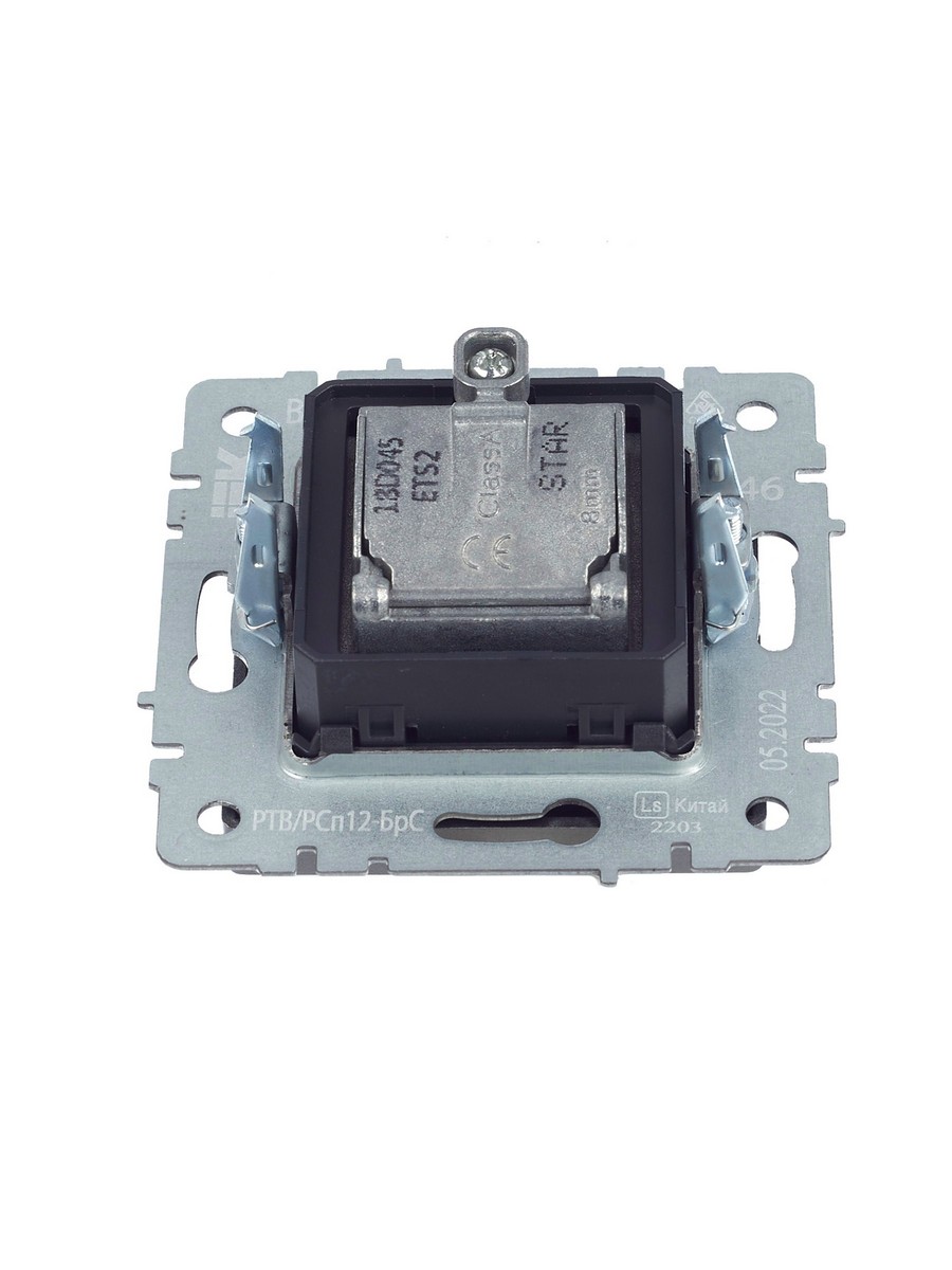 IEK Brite Сталь Розетка IEK BRITE двойная TV+SAT РТВ/РСп12-БрС сталь BR-AF20-O-K46