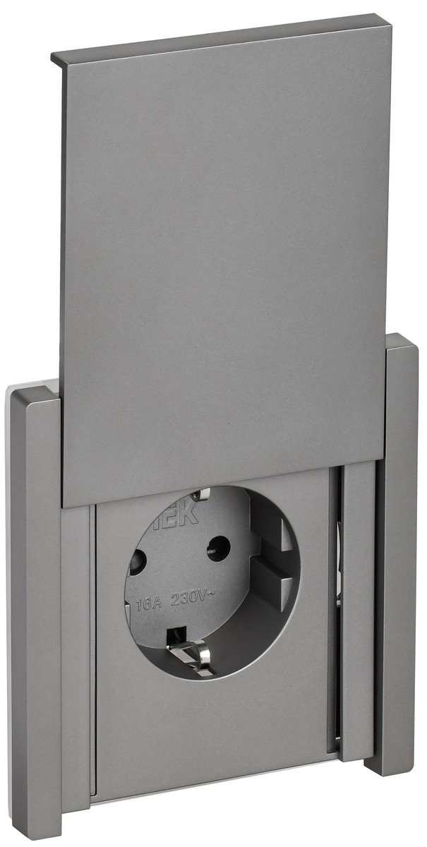 IEK FORTE&PIANO Сталь Розетка IEK FORTE&PIANO Сталь с/з со шт с крышкой винтовое крепление 16А IP44 FP521
