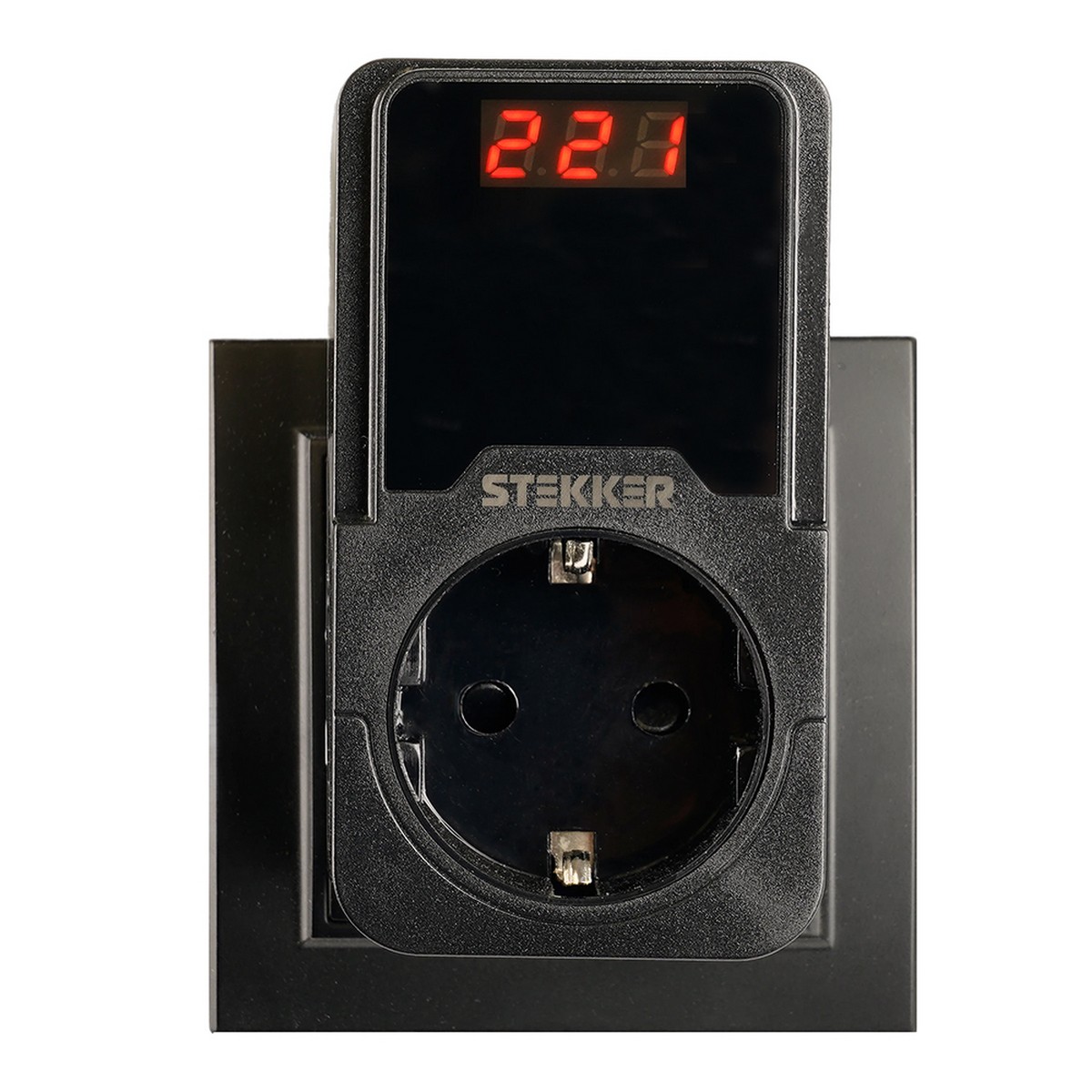 Реле напряжения и контроля фаз Реле напряжения для розетки регулируемое STEKKER VPR-200B черный 50690 