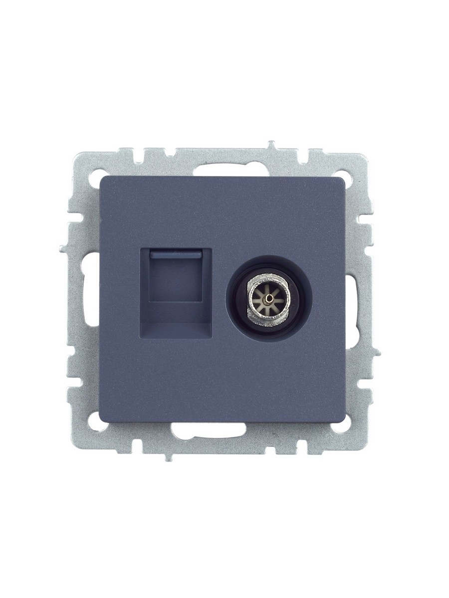 IEK Brite Маренго Розетка IEK BRITE двойная TV+RJ45 кат.5E РТВ/РК12-БрМ маренго BR-AK20-1-K35