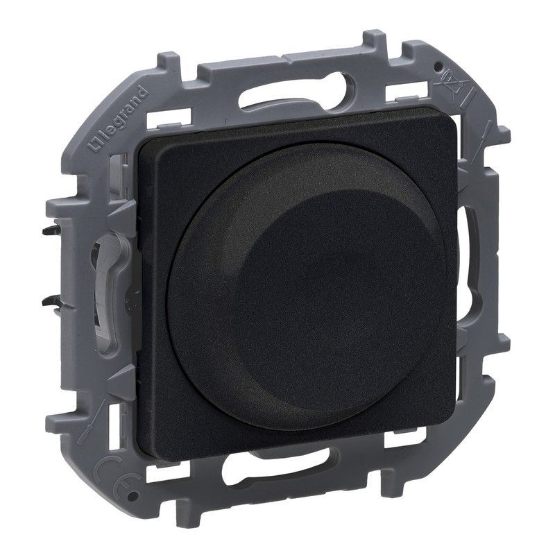 Legrand Inspiria Антрацит Светорегулятор Legrand INSPIRIA Антрацит поворотный без нейтрали 300Вт 673793