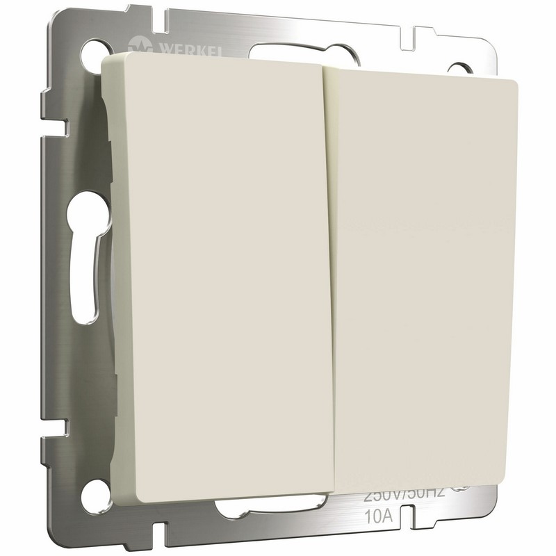 Werkel айвори матовый Выключатель Werkel двухклавишный (айвори матовый) W1120062