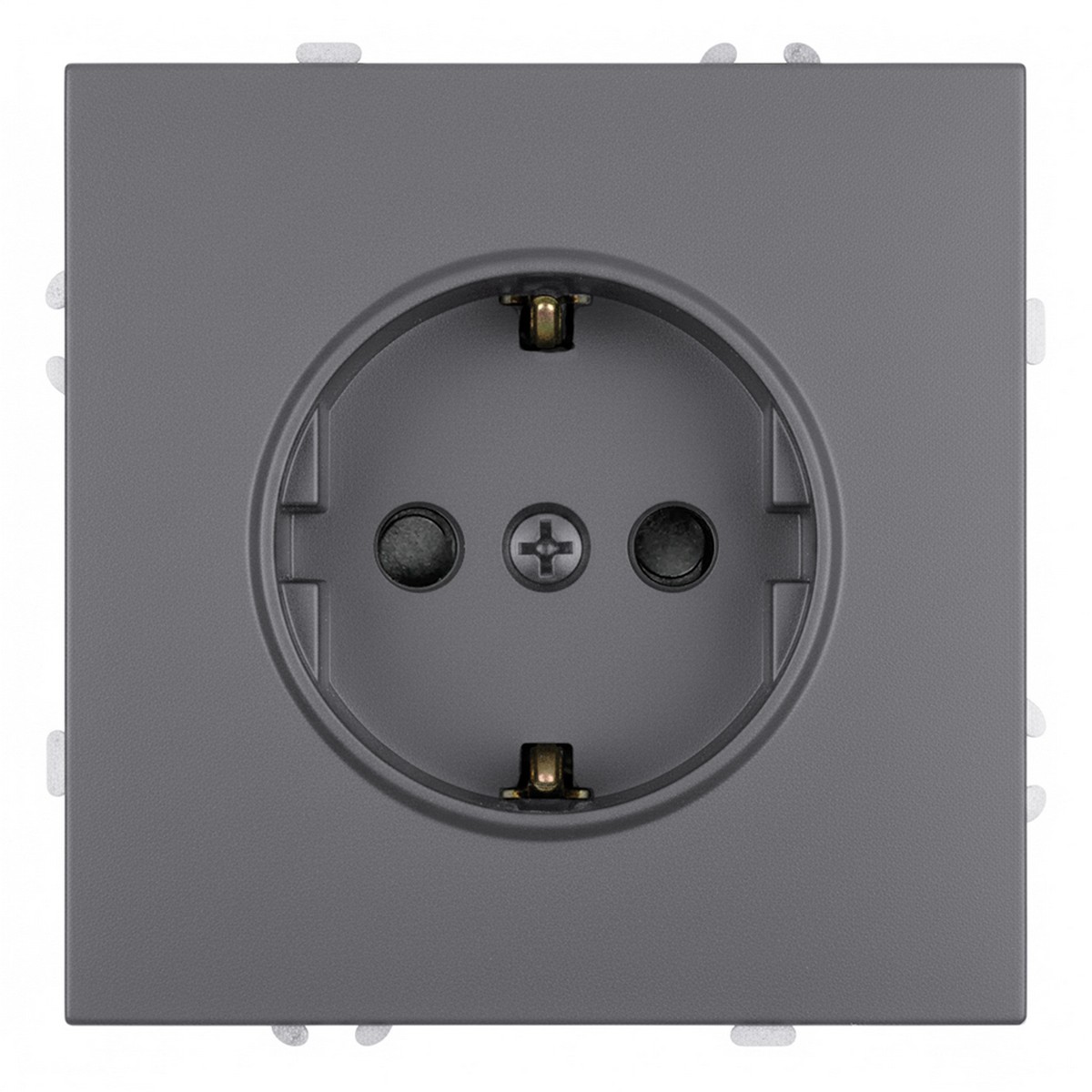 Эмили - Розетки и выключатели Stekker Розетка 1-местная с з/ш, с/з STEKKER Эмили RST16-5110-10ZK платиново-серый soft touch 50243