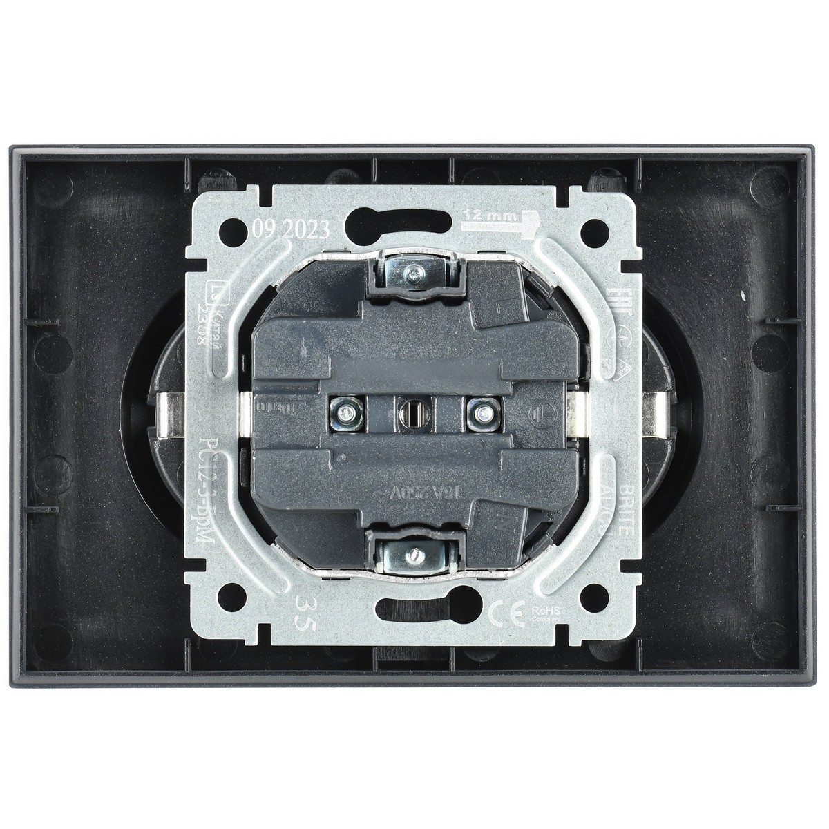 IEK Brite Маренго Розетка IEK BRITE 2-ая с/з без шторок 16А в сборе РС12-3-БрМ маренго BR-R21-16-K35-F