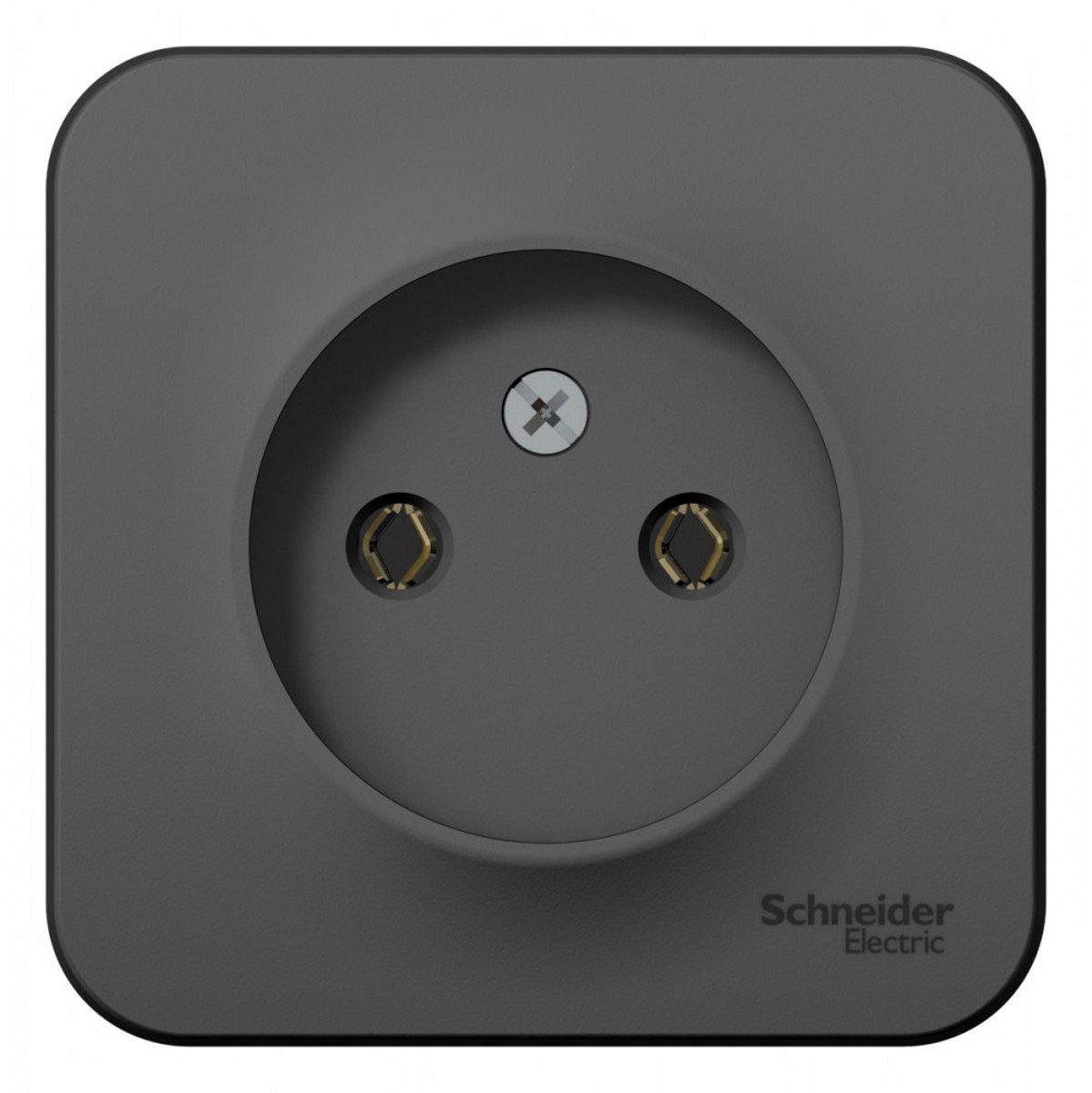 Blanca антрацит розетки и выключатели Розетка SE Blanca б/з Антрацит наружный без шторок изолир. пластина BLNRA000116