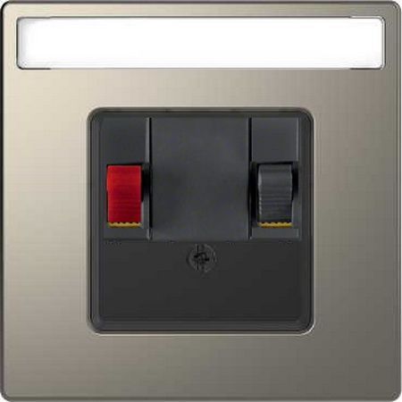 Merten D-Life Никель Аудио розетка 1 линия черная Merten D-Life никель