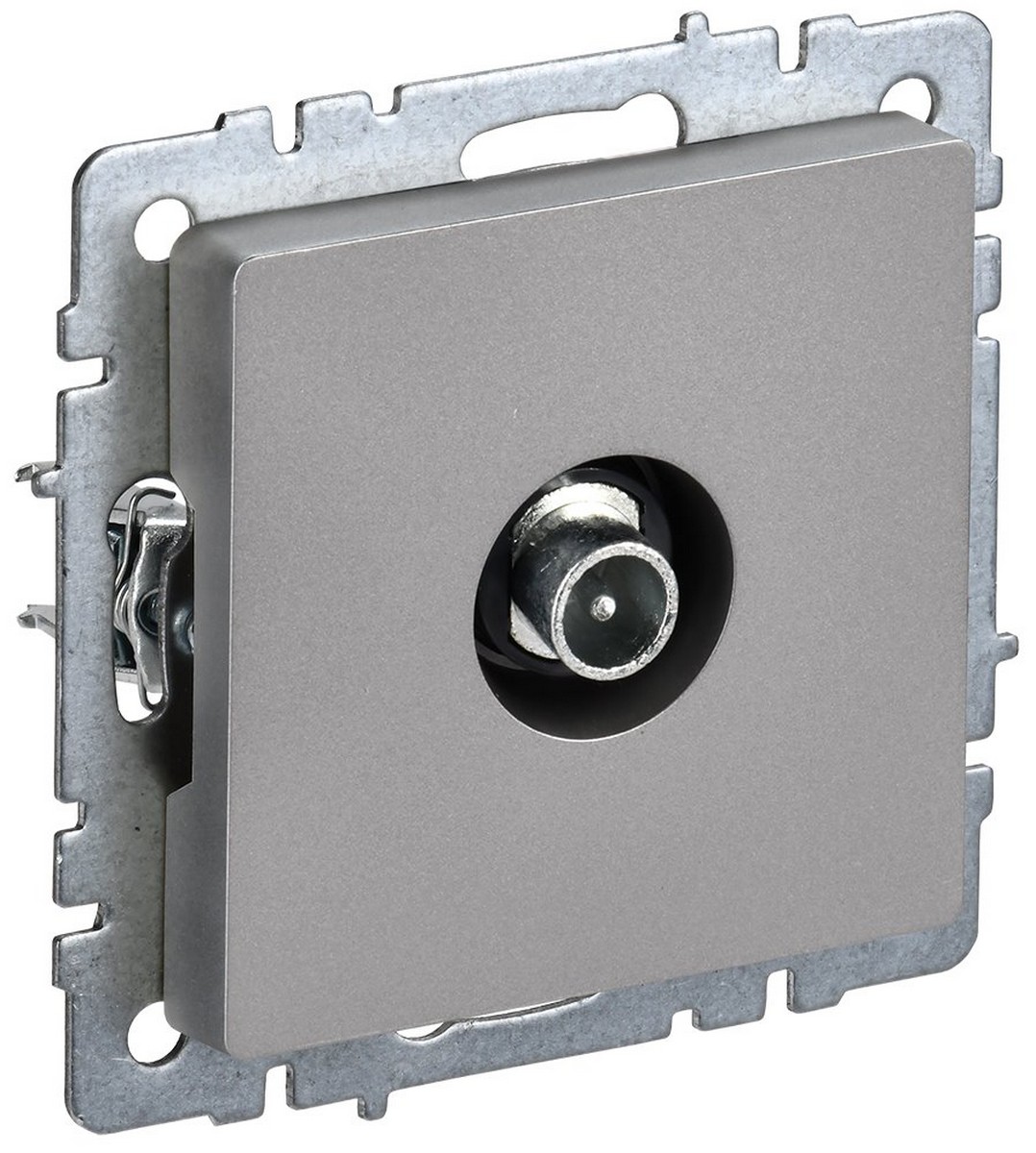 IEK Brite Сталь Розетка IEK BRITE TV проходная РТВ10-0-БрС сталь BR-A10-P-K46
