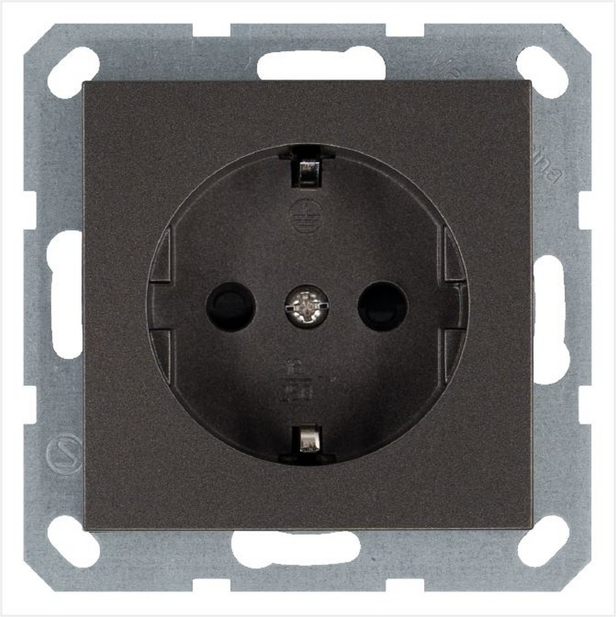 JASMART G - розетки и выключатели Розетка JASMART SCHUKO с защитными шторками Мокко G5501Z