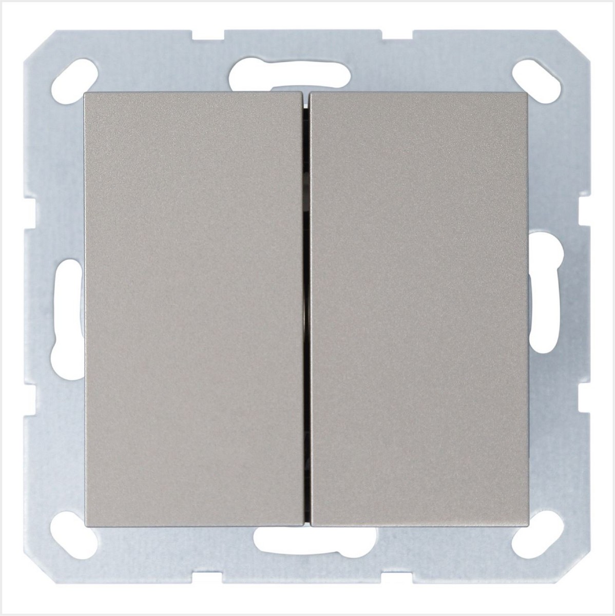 JASMART G - розетки и выключатели Выключатель JASMART двухклавишный проходной шампань G3022CH