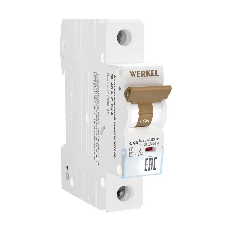 Werkel Автоматический выключатель Werkel 1P 40 A C 6 кА W901P406 