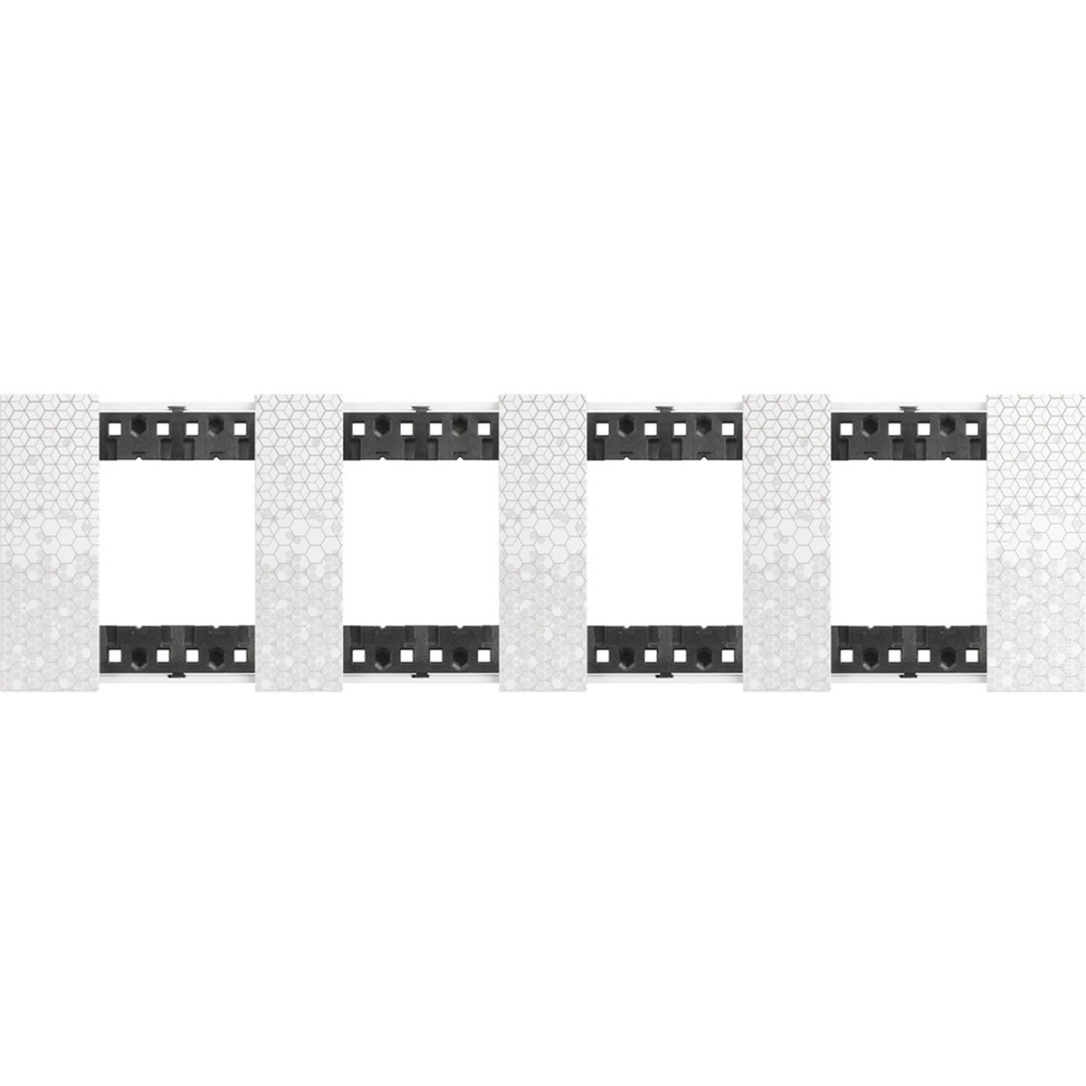 Bticino Living Now Рамки Рамка BT Living now Пиксель немецкий стандарт 4 поста (2+2+2+2 мод) KA4802M4MW