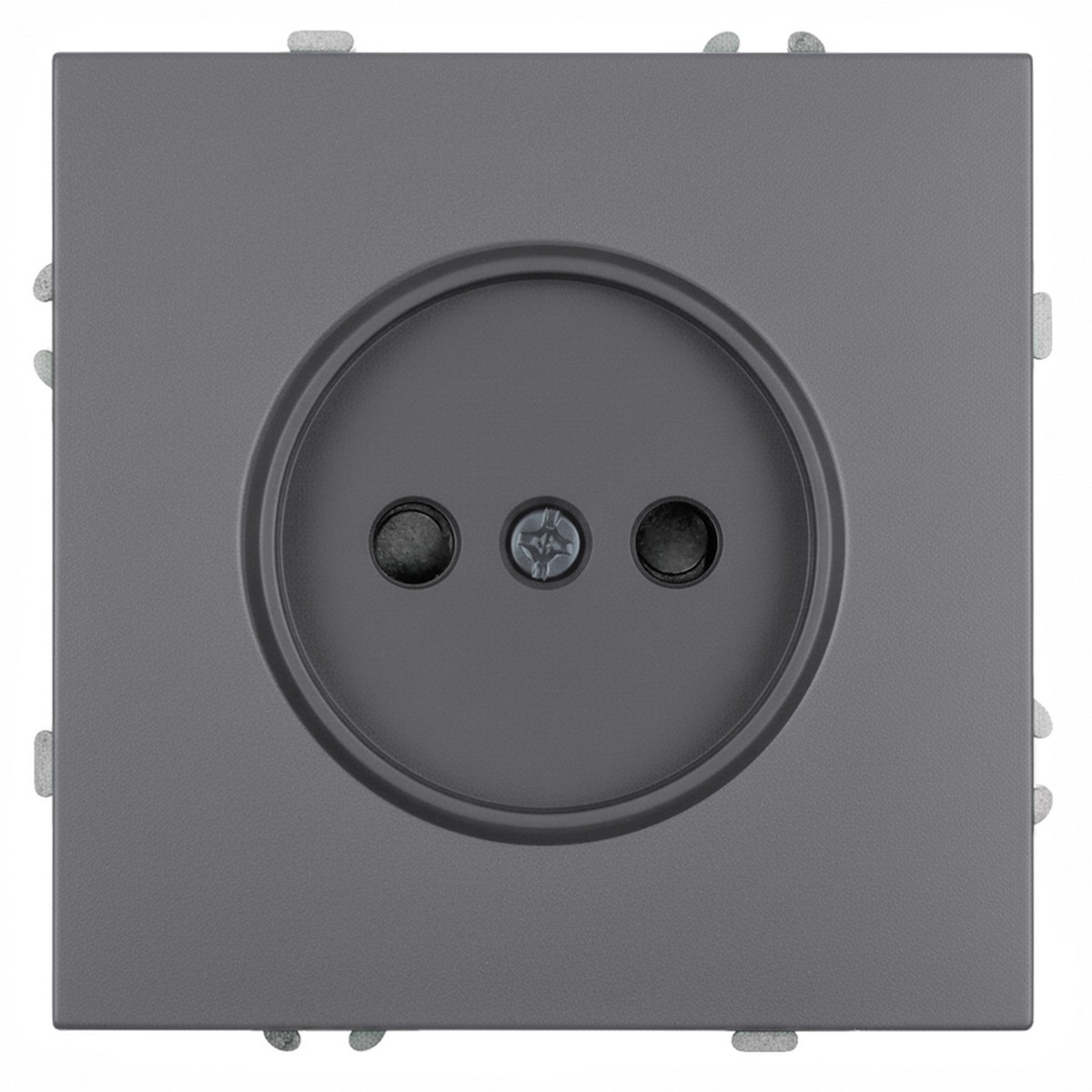 Эмили - Розетки и выключатели Stekker Розетка 1-местная с з/ш, б/з STEKKER Эмили RST16-5109-10ZK платиново-серый soft touch 50242