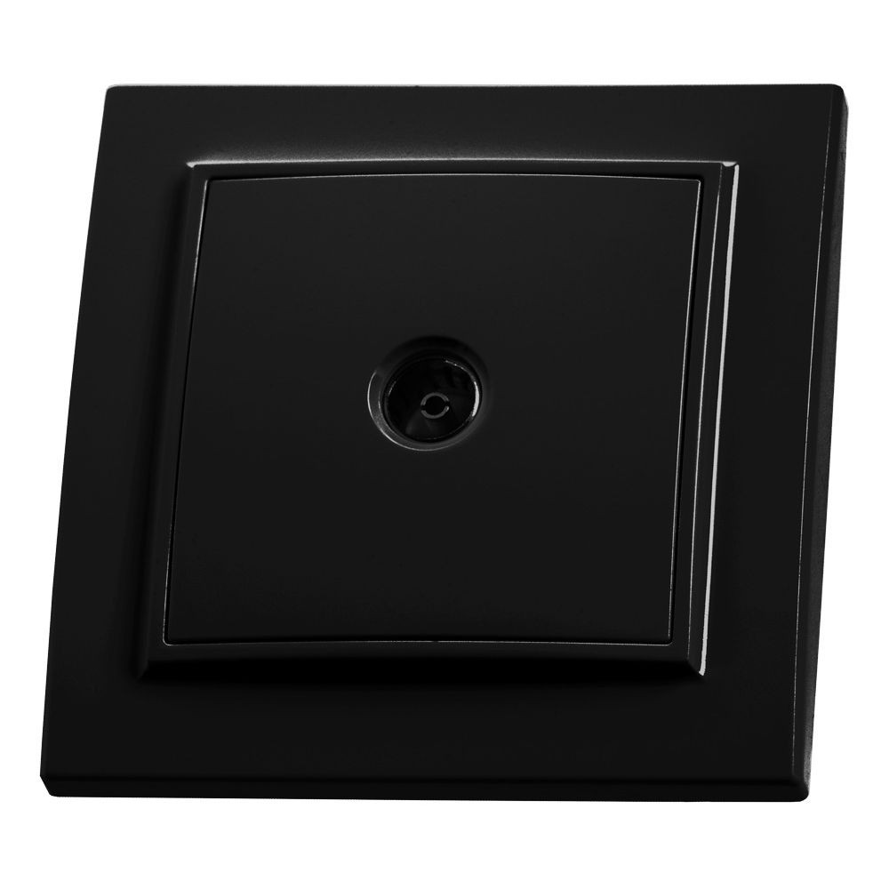 Эрна - Розетки и выключатели Stekker Розетка телевизионная 1-местная STEKKER PST10-9008-03 75 Ом 5-862МГц Эрна черный с рамкой 39476