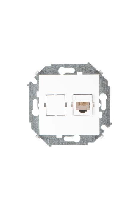 Розетки и выключатели Simon 15 Белый Розетка компьютерная Simon 15 Белая 1-ая RJ45 кат.5е 1591598-030