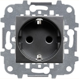 Механизмы ABB Zenit Антрацит Розетка с заземлением с безвинтовыми контактами со шторками 16А ABB ZENIT (антрацит)